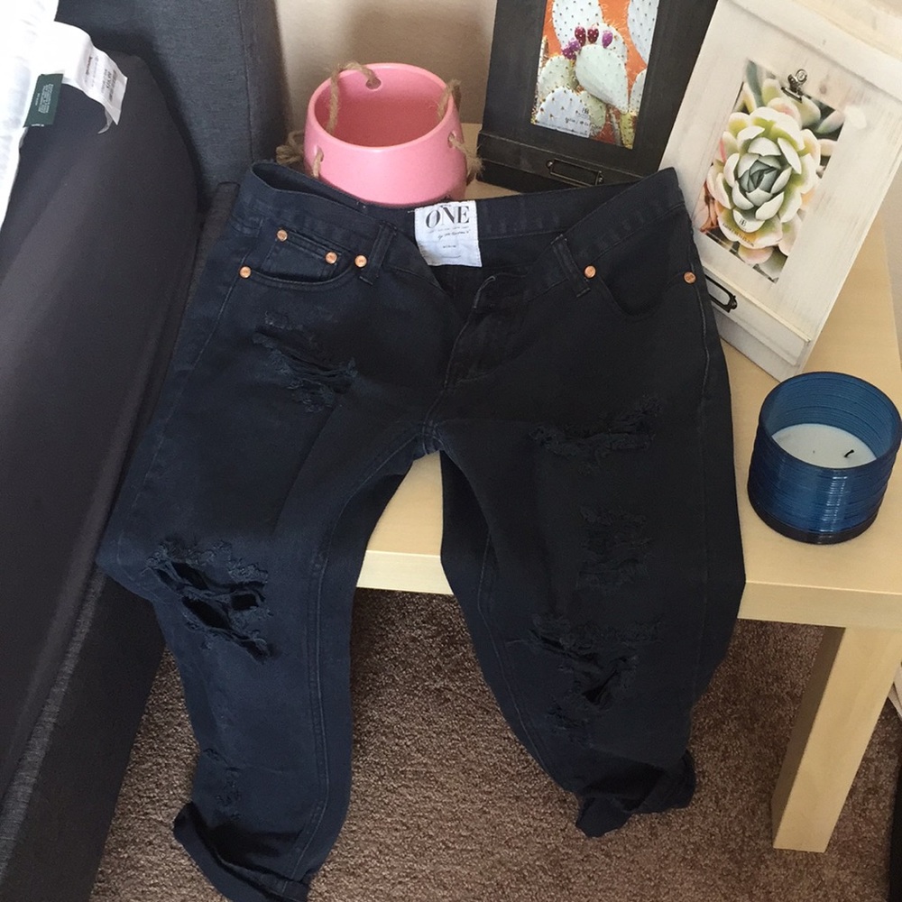 Black One Teaspoon Distressed Denim